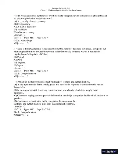 Test Bank For Business Essentials, Eighth Canadian Edition 8th Edition - Page 15 preview image