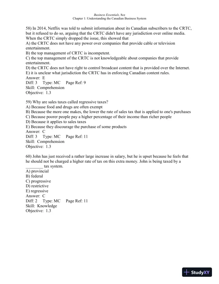 Test Bank For Business Essentials, Eighth Canadian Edition 8th Edition, page 19