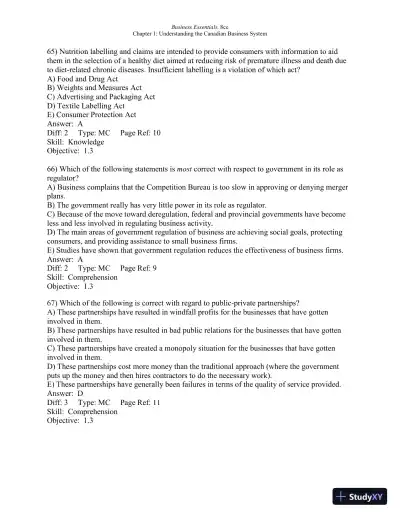 Test Bank For Business Essentials, Eighth Canadian Edition 8th Edition - Page 21 preview image