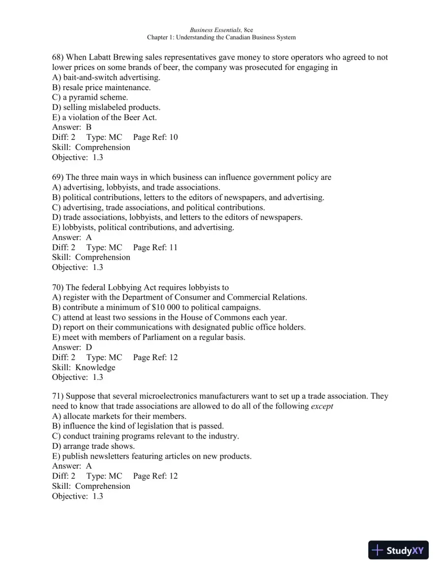 Test Bank For Business Essentials, Eighth Canadian Edition 8th Edition, page 22
