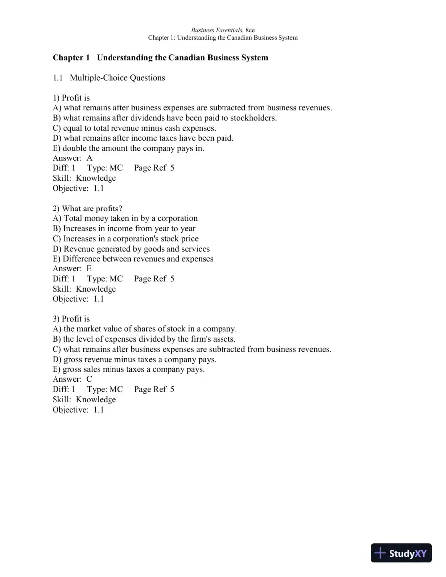 Test Bank For Business Essentials, Eighth Canadian Edition 8th Edition, page 3