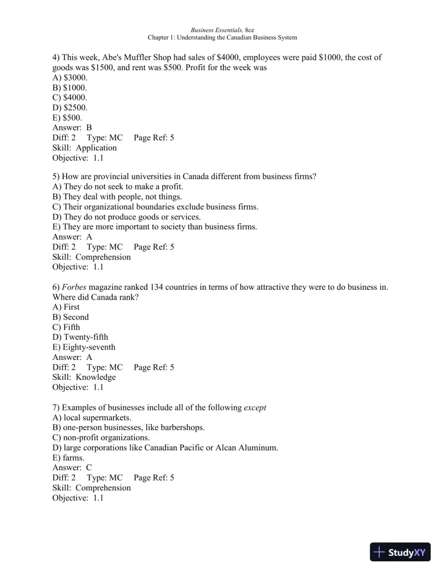 Test Bank For Business Essentials, Eighth Canadian Edition 8th Edition, page 4