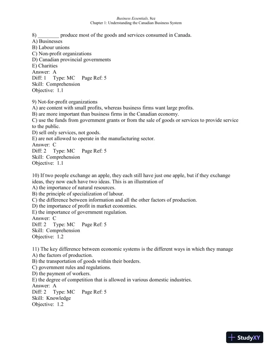 Test Bank For Business Essentials, Eighth Canadian Edition 8th Edition, page 5