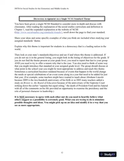 Test Bank for Social Studies For The Elementary And Middle Grades: A Constructivist Approach, 4th Edition - Page 15 preview image
