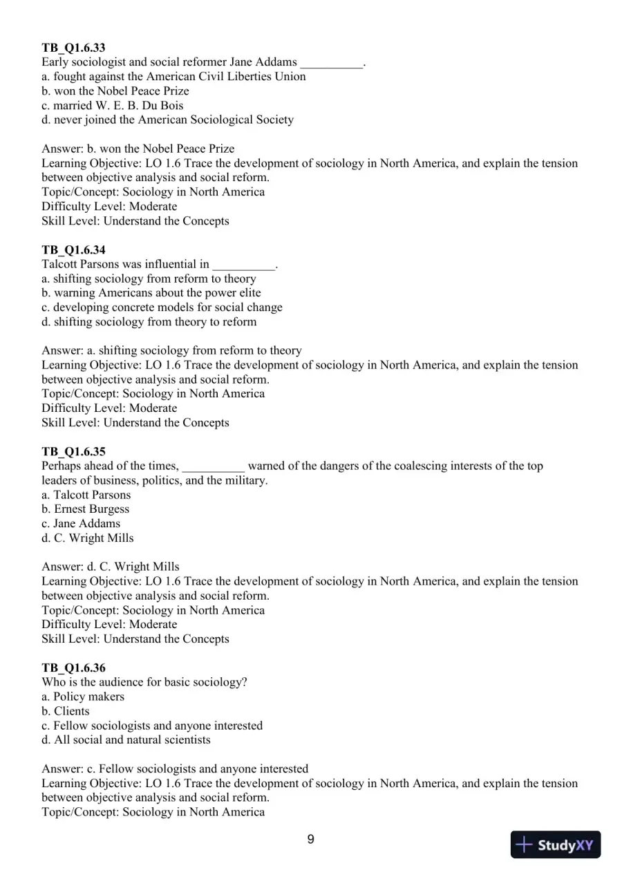 Test Bank For Sociology: Down-To-Earth Approach, 14th Edition, page 12