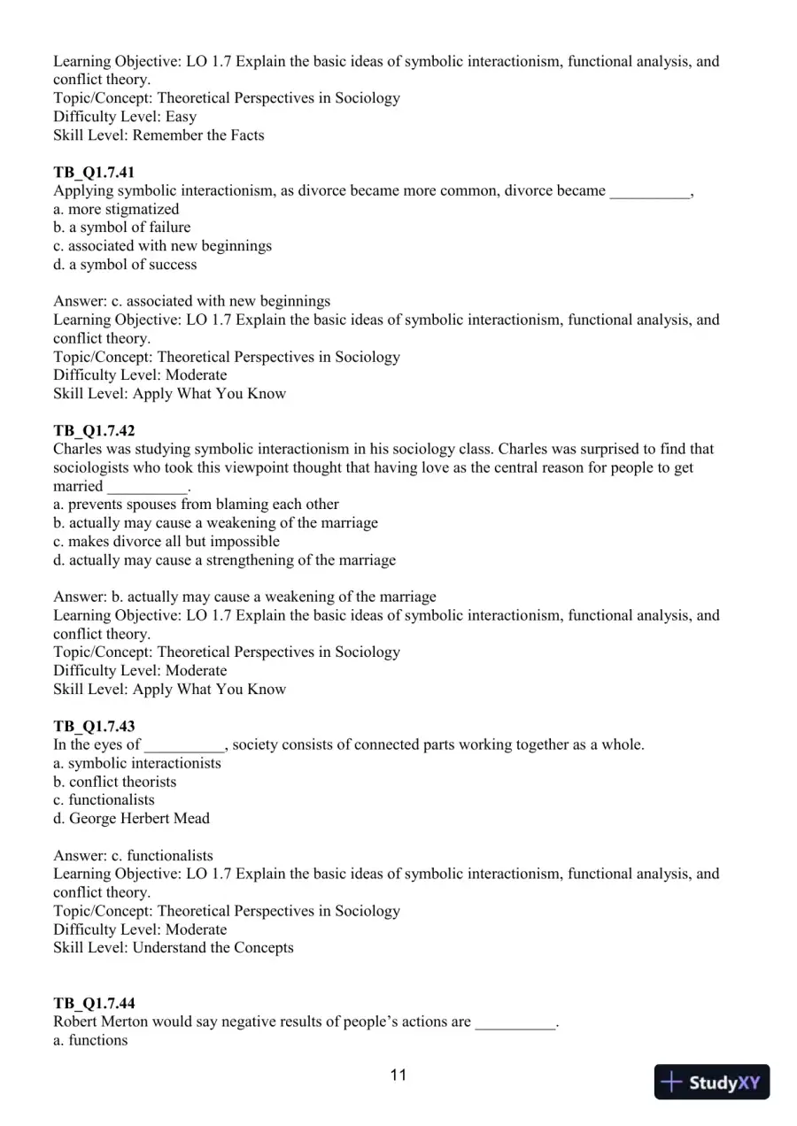 Test Bank For Sociology: Down-To-Earth Approach, 14th Edition, page 14