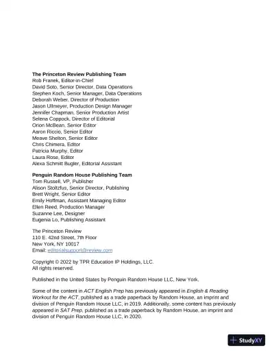 Princeton Review ACT English Prep: 4 Practice Tests + Review (2022) - Page 4 preview image