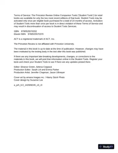 Princeton Review ACT English Prep: 4 Practice Tests + Review (2022) - Page 5 preview image