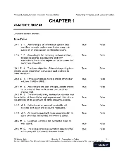 Accounting Principles, Sixth Canadian Edition Lecture Notes - Page 1 preview image