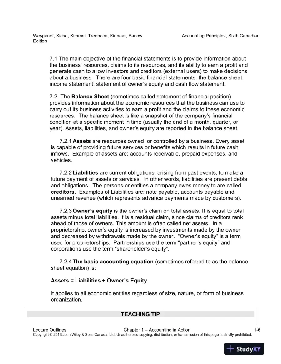 Accounting Principles, Sixth Canadian Edition Lecture Notes, page 13