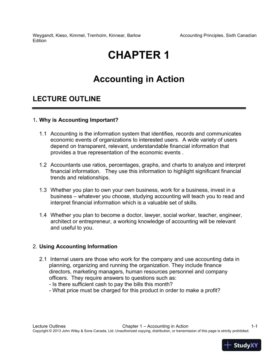 Accounting Principles, Sixth Canadian Edition Lecture Notes, page 8