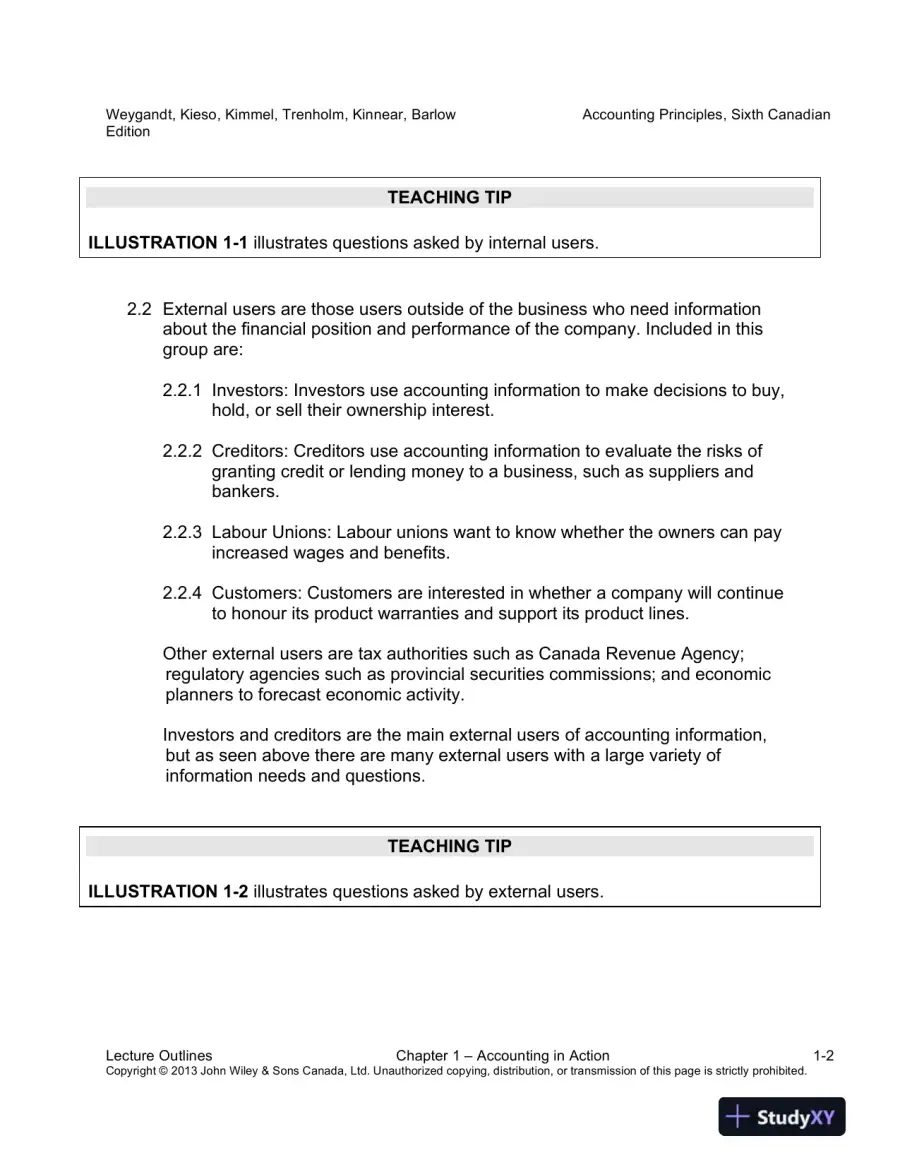 Accounting Principles, Sixth Canadian Edition Lecture Notes, page 9