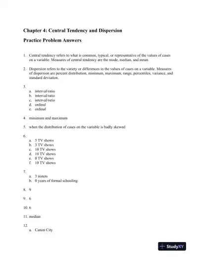 Solution Manual for Answering Questions With Statistics, 1st Edition - Page 14 preview image