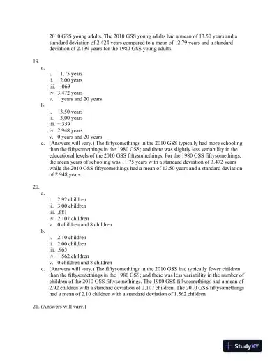 Solution Manual for Answering Questions With Statistics, 1st Edition - Page 16 preview image