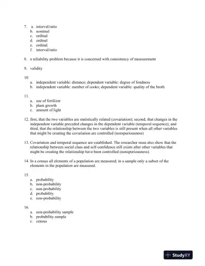 Solution Manual for Answering Questions With Statistics, 1st Edition - Page 3 preview image