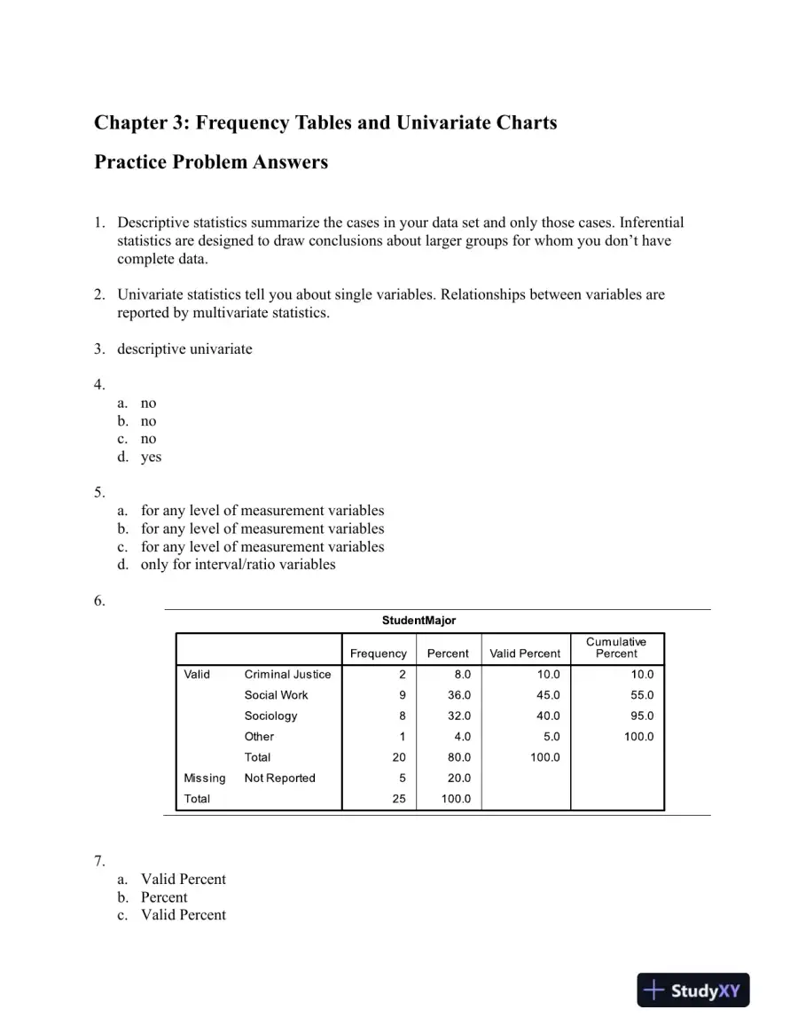 Solution Manual for Answering Questions With Statistics, 1st Edition, page 8