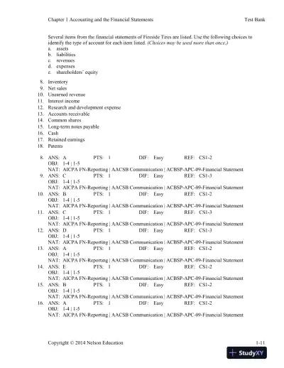 Cornerstones Of Financial Accounting, First Canadian Edition Test Bank - Page 14 preview image