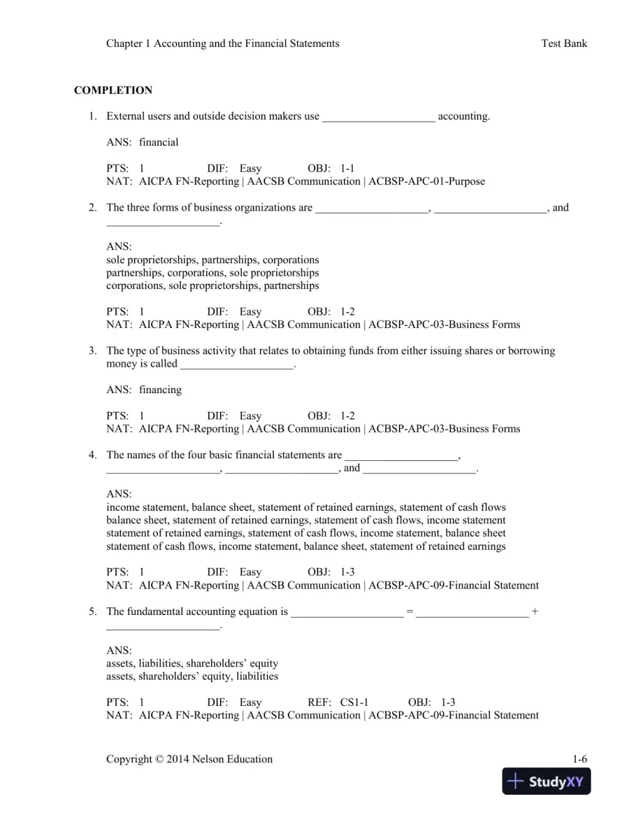 Cornerstones Of Financial Accounting, First Canadian Edition Test Bank, page 9