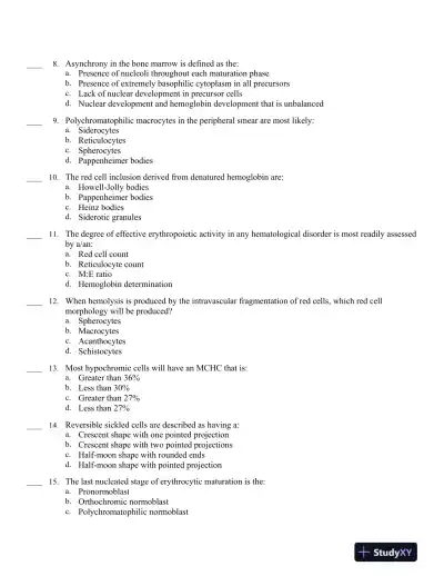 Hematology in Practice 2nd Edition Test Bank - Page 12 preview image