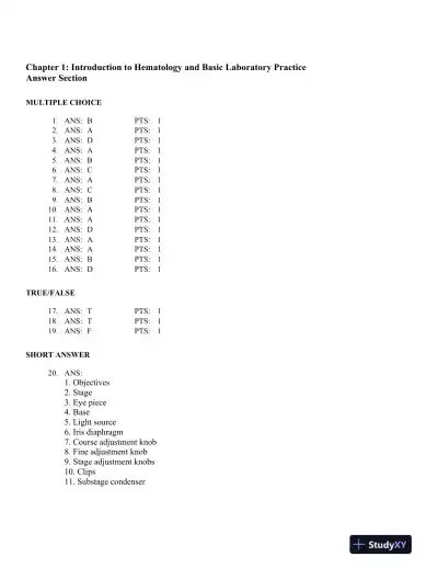 Hematology in Practice 2nd Edition Test Bank - Page 5 preview image