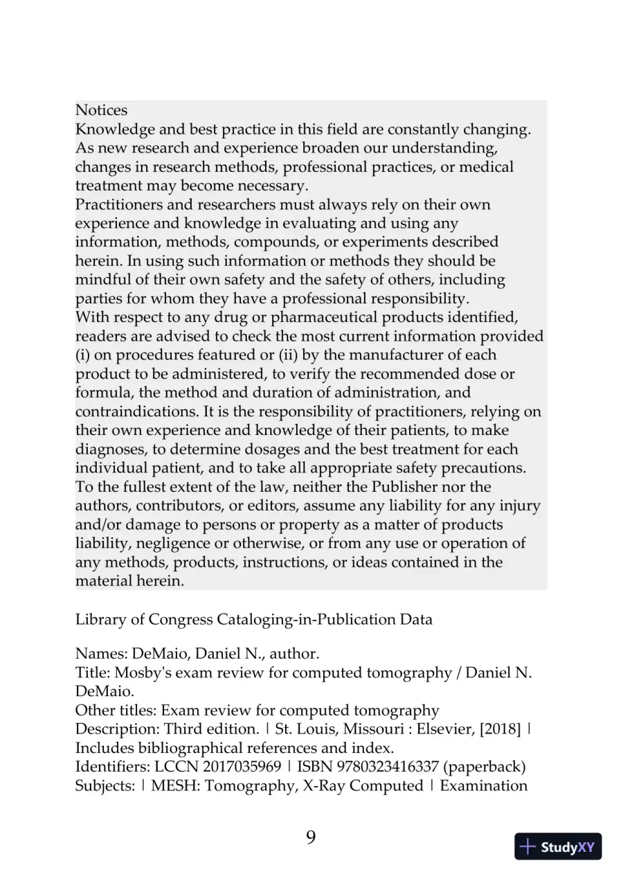 Mosbys Exam Review for Computed Tomography 3rd Edition (2019), page 10