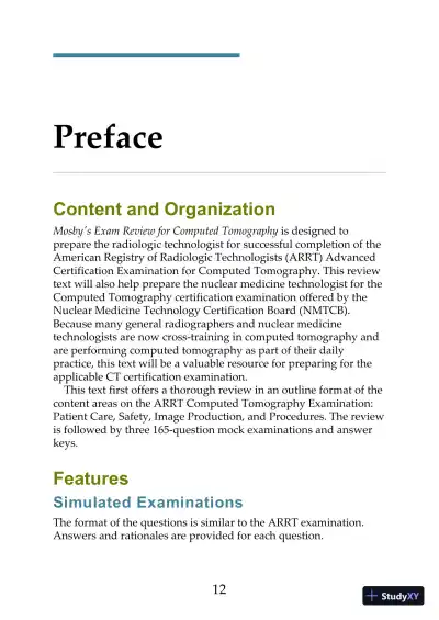 Mosbys Exam Review for Computed Tomography 3rd Edition (2019) - Page 13 preview image