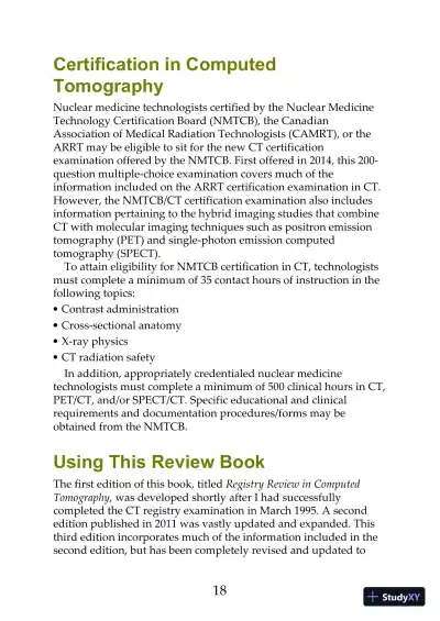 Mosbys Exam Review for Computed Tomography 3rd Edition (2019) - Page 19 preview image