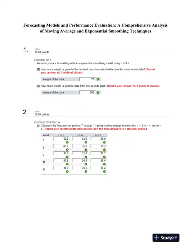 Forecasting Models and Performance Evaluation: A Comprehensive Analysis of Moving Average and Exponential Smoothing Techniques - Page 1 preview image