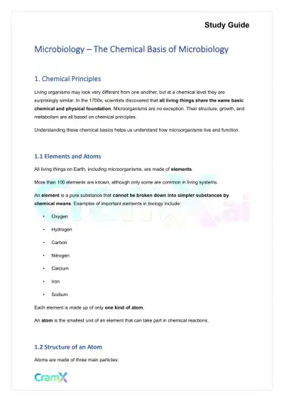 Microbiology - The Chemical Basis of Microbiology - Page 1 preview image