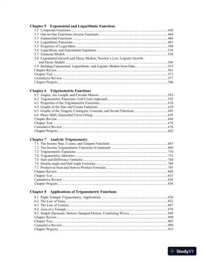 Solution Manual for Precalculus, 11th Edition - Page 4 preview image