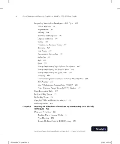 CompTIA Advanced Security Practitioner (CASP+) CAS-004 Cert Guide (2022) - Page 15 preview image