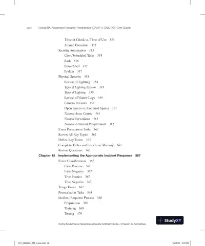 CompTIA Advanced Security Practitioner (CASP+) CAS-004 Cert Guide (2022) - Page 29 preview image