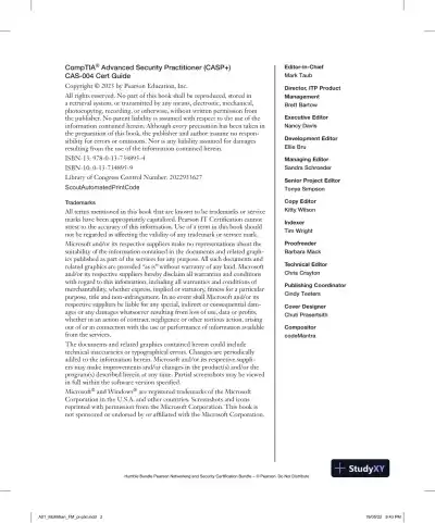 CompTIA Advanced Security Practitioner (CASP+) CAS-004 Cert Guide (2022) - Page 5 preview image