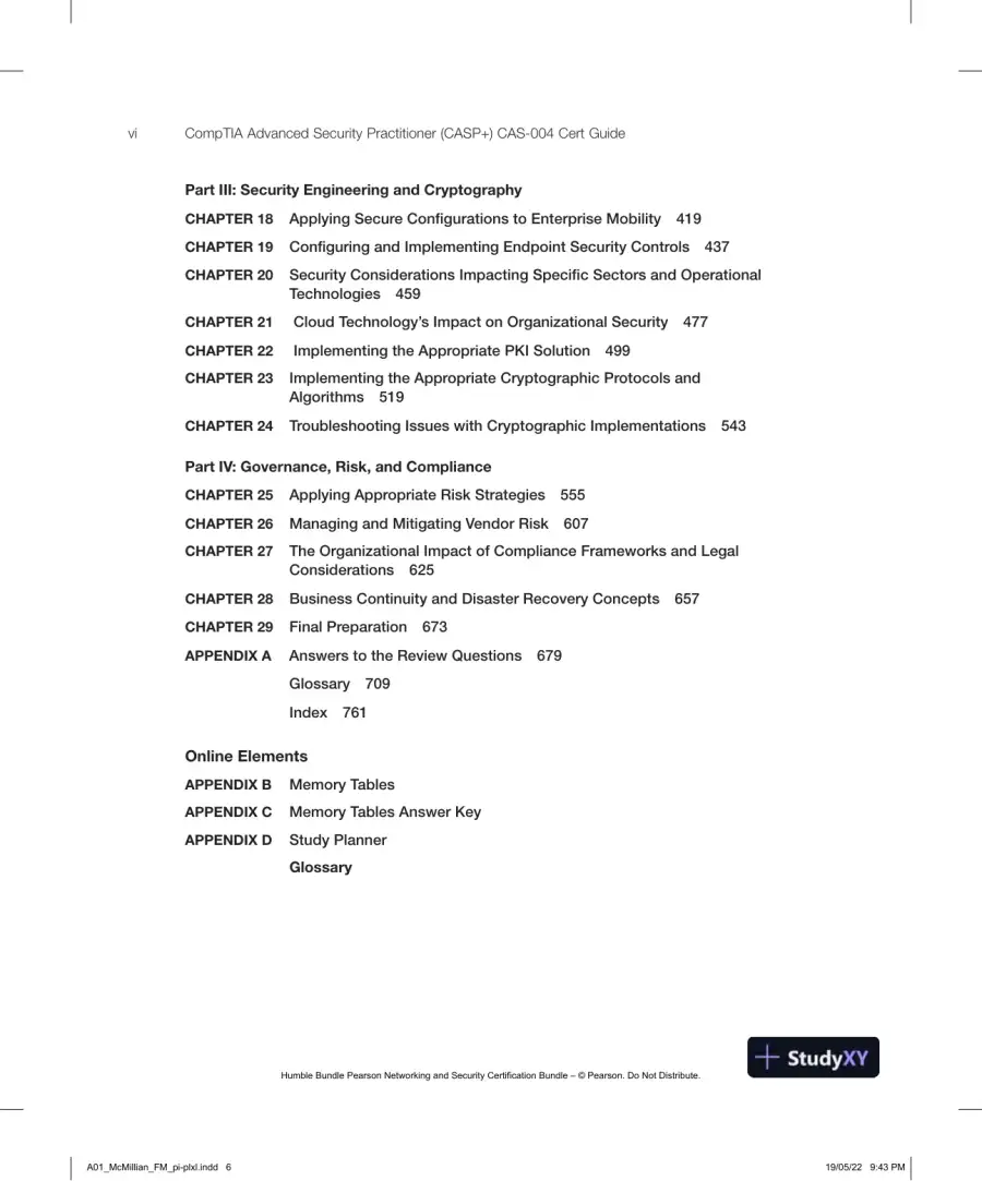 CompTIA Advanced Security Practitioner (CASP+) CAS-004 Cert Guide (2022), page 9