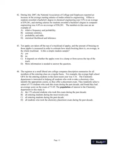 Introductory Statistics: A Problem Solving Approach Second Edition Test Bank - Page 15 preview image