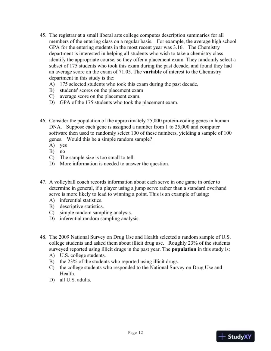 Introductory Statistics: A Problem Solving Approach Second Edition Test Bank, page 16