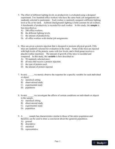 Introductory Statistics: A Problem Solving Approach Second Edition Test Bank - Page 6 preview image
