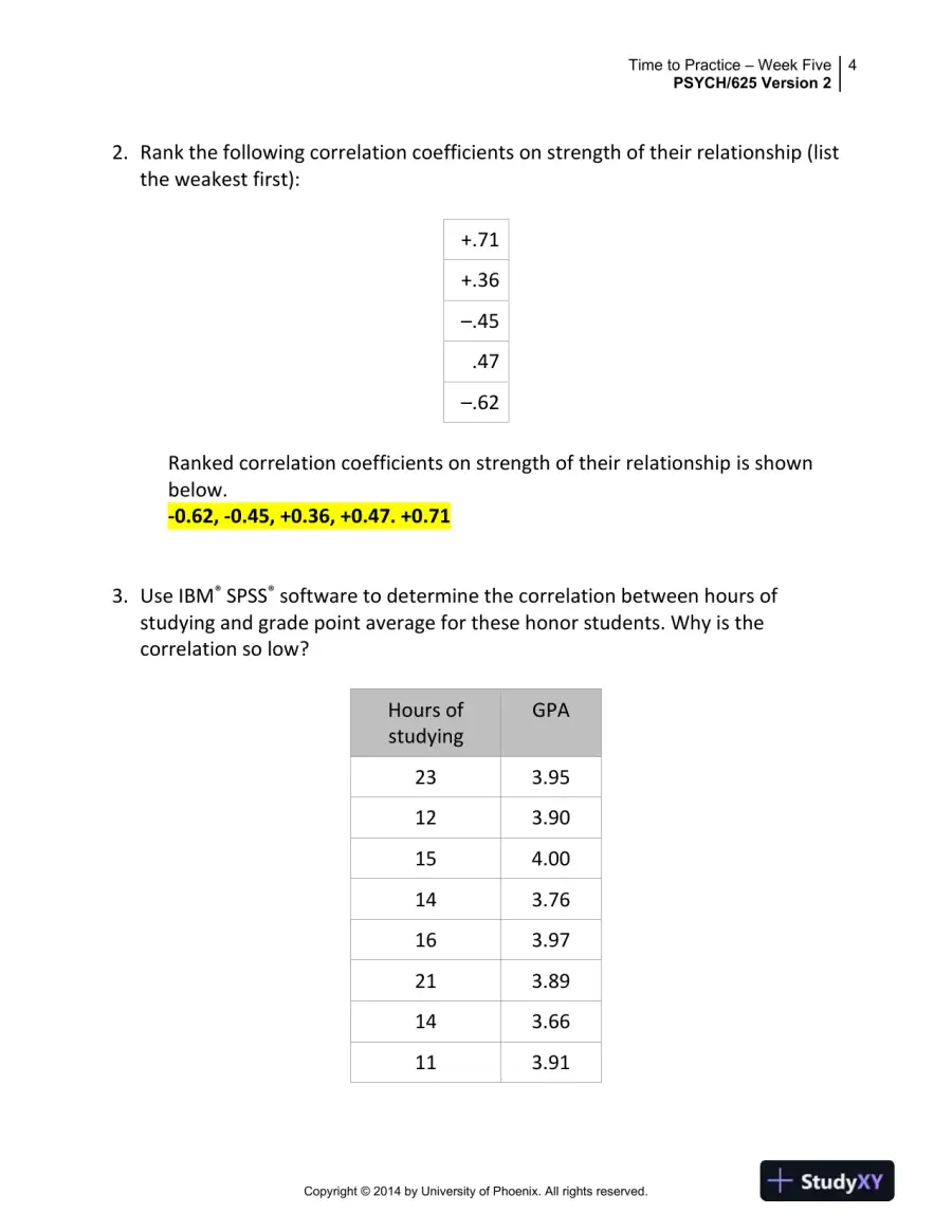 PSYCH/625 Version 2 Week Five University of Phoenix Material, page 5