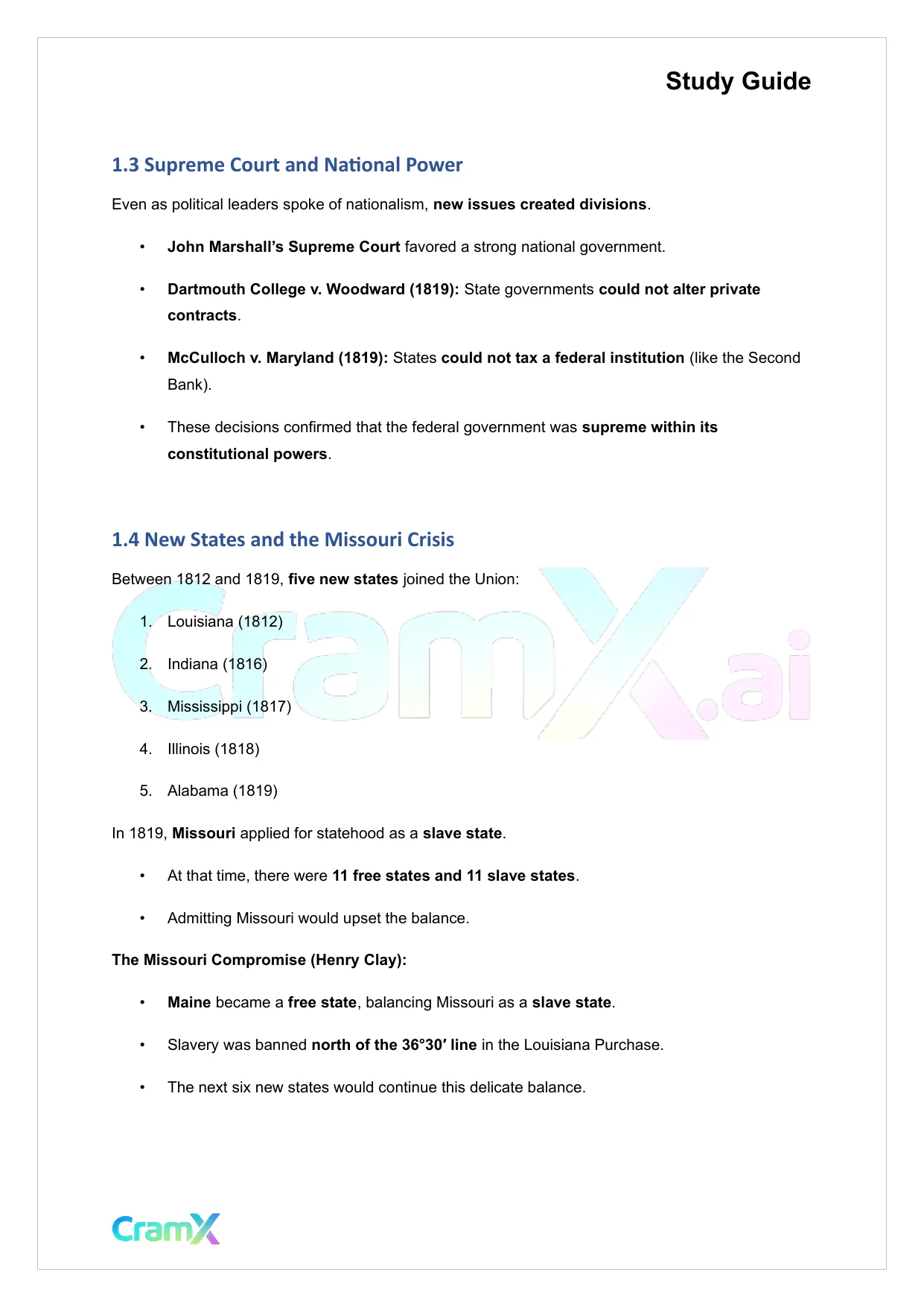U.S. History I - The Jeffersonian Republicans 1800–1824 - Page 2 preview image