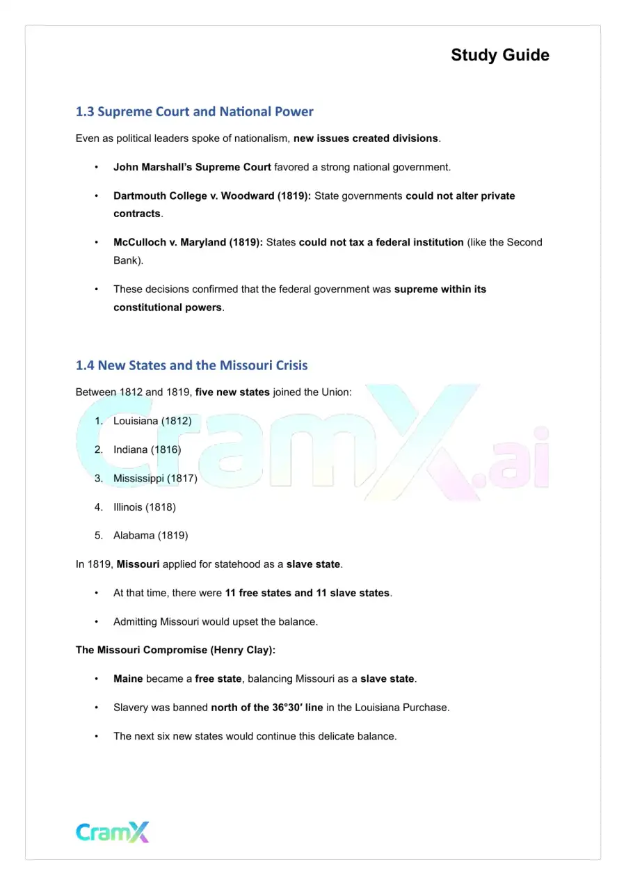 U.S. History I - The Jeffersonian Republicans 1800–1824, page 2