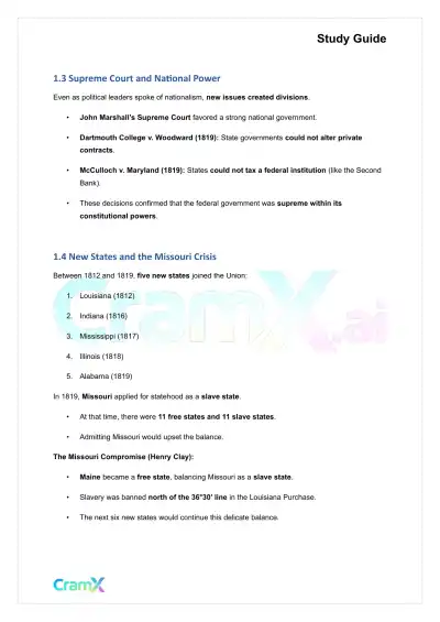 U.S. History I - The Jeffersonian Republicans 1800–1824 - Page 2 preview image