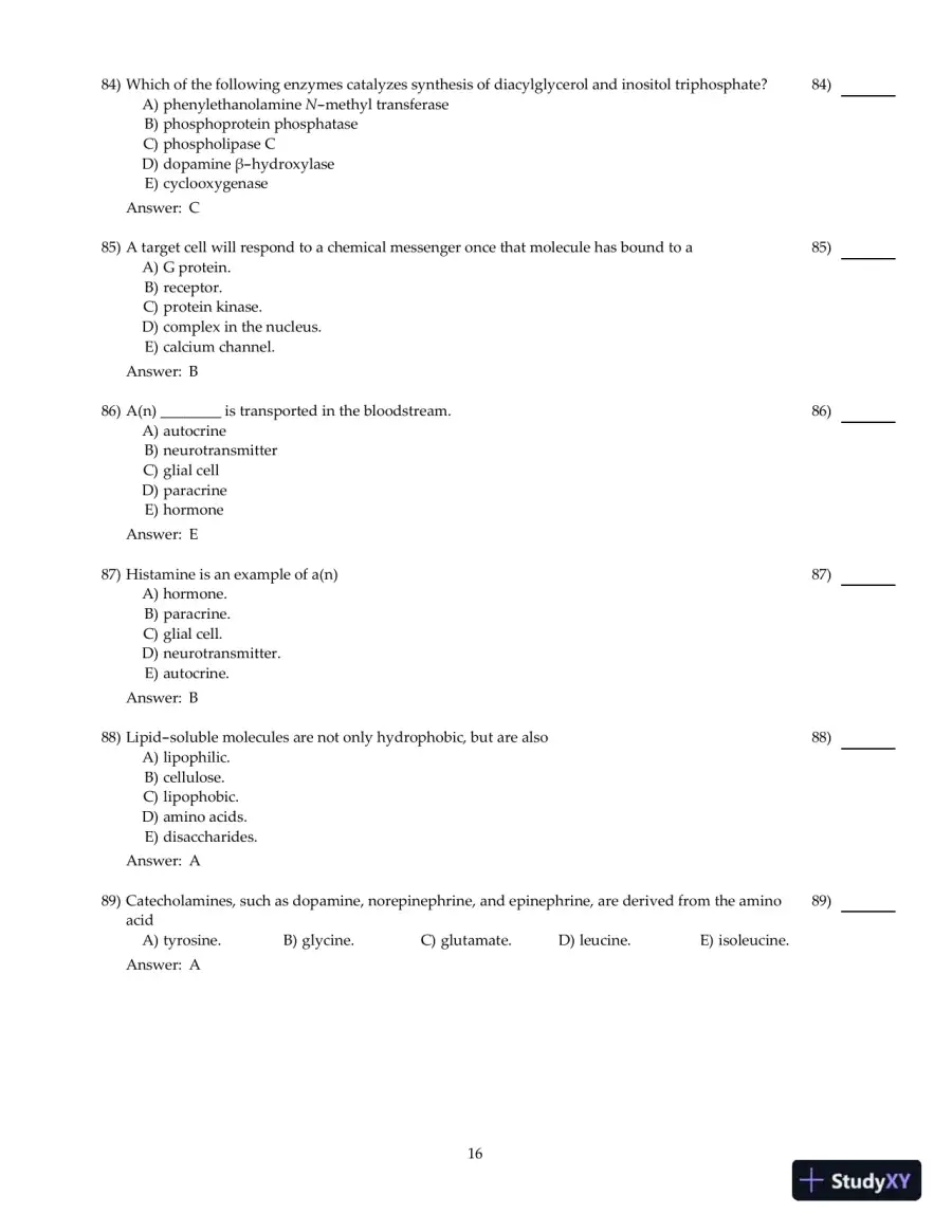 Test Bank For Principles of Human Physiology, 6th Edition, page 17