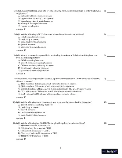Test Bank For Principles of Human Physiology, 6th Edition - Page 25 preview image