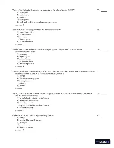 Test Bank For Principles of Human Physiology, 6th Edition - Page 30 preview image