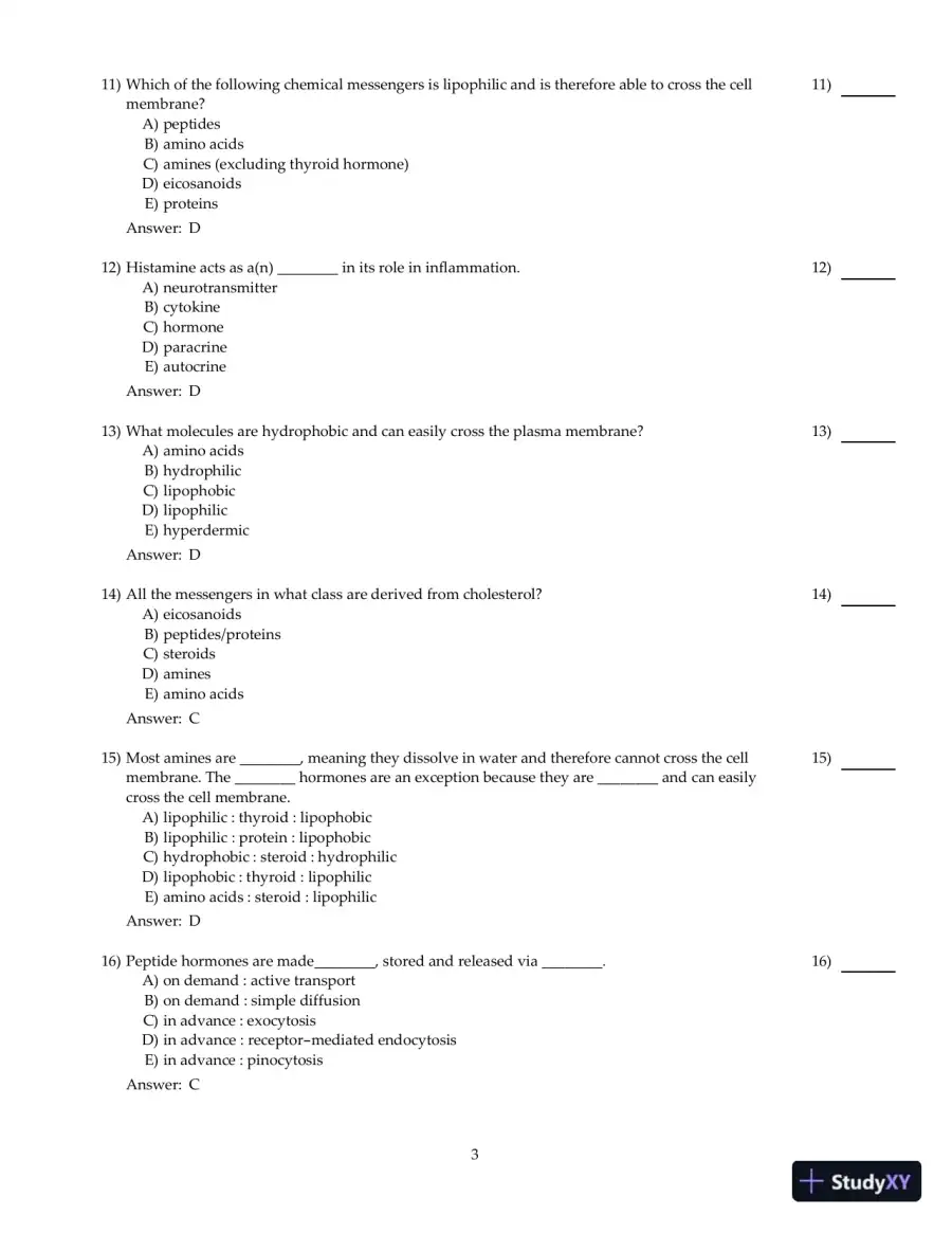 Test Bank For Principles of Human Physiology, 6th Edition, page 4