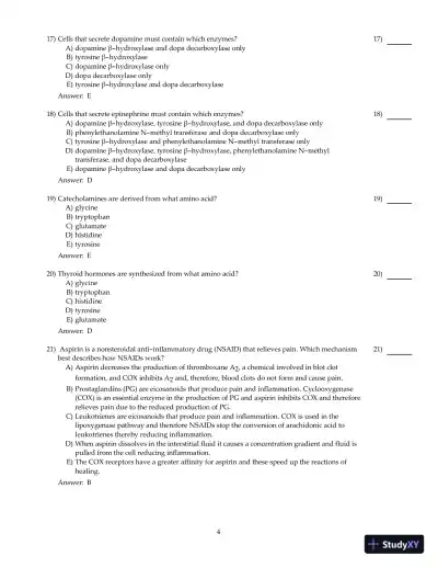 Test Bank For Principles of Human Physiology, 6th Edition - Page 5 preview image