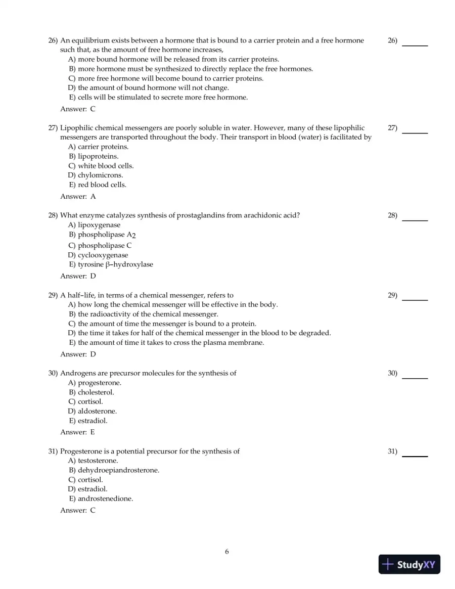 Test Bank For Principles of Human Physiology, 6th Edition, page 7