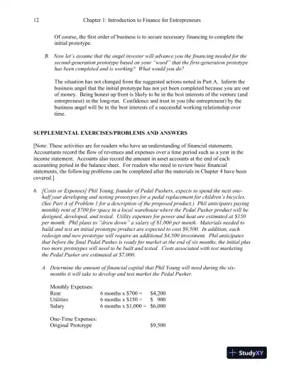 Solution Manual for Entrepreneurial Finance, 6th Edition - Page 13 preview image