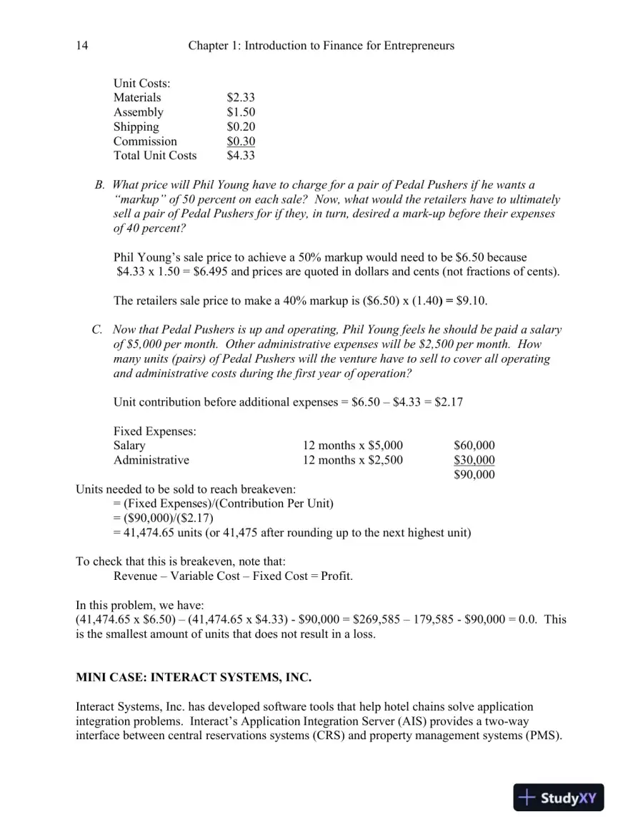 Solution Manual for Entrepreneurial Finance, 6th Edition, page 15