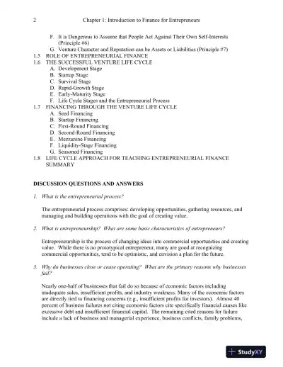 Solution Manual for Entrepreneurial Finance, 6th Edition - Page 3 preview image